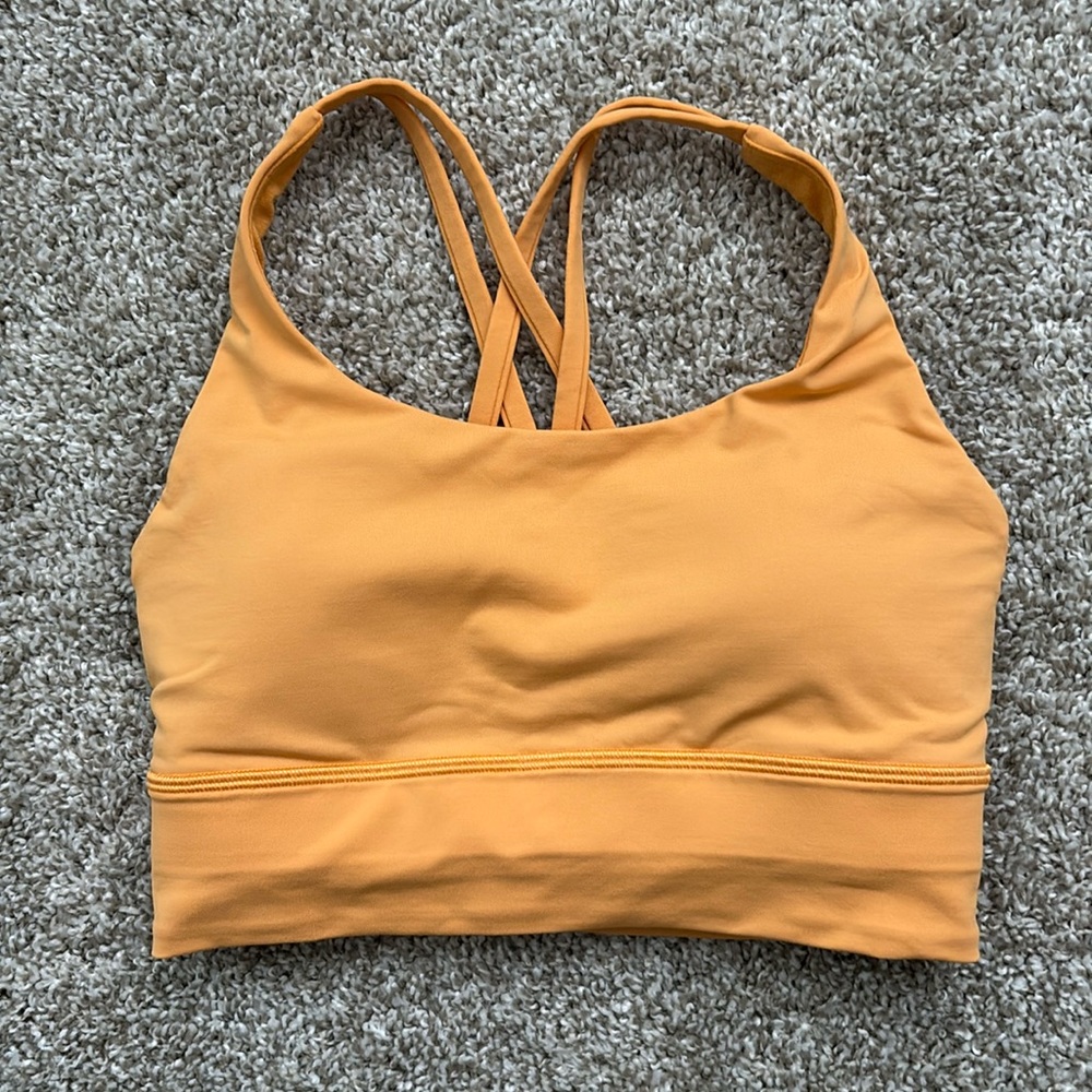 Lululemon energy bra longline mango dream size 4
